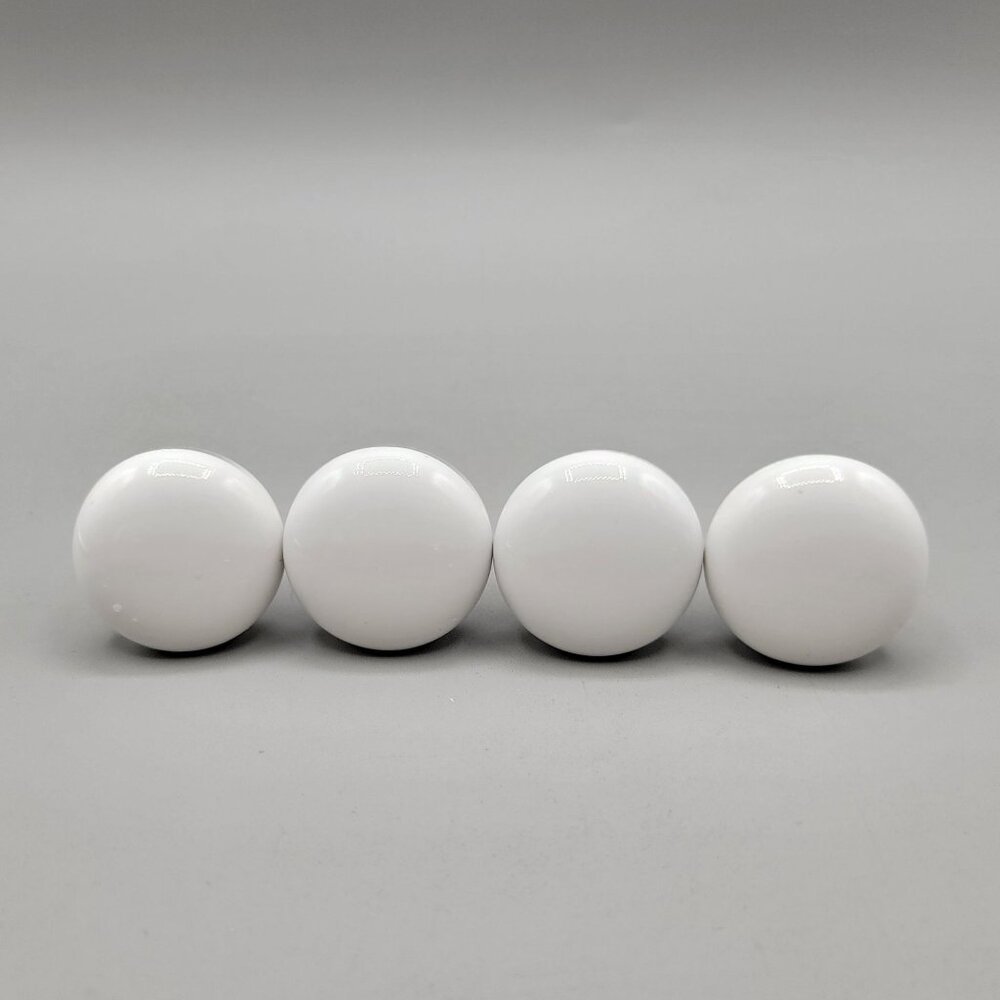 White Ceramic Drawer Knobs Set Of 4 With Screws
